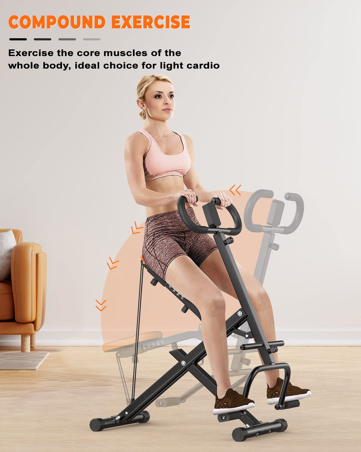 Dskeuzeew Heimtrainer Fitnessgeräte AB Booster Bauchtrainer Fitnessgeräte Trainingsgeräte für Bauch Arme Beine Rücken und Gesäß Heimtrainer