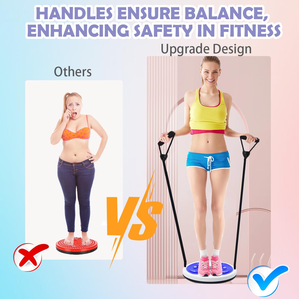 Kikuo Twist Waist Disc Board mit Kordelzug, Taillenabnehmendes Multifunktions-Magnet-Balance-Board-Pedal, Widerstandsbänder Massage-Fußsohle Heimfitnessgeräte, Aerobic-Übungen Fitness-Zubehör