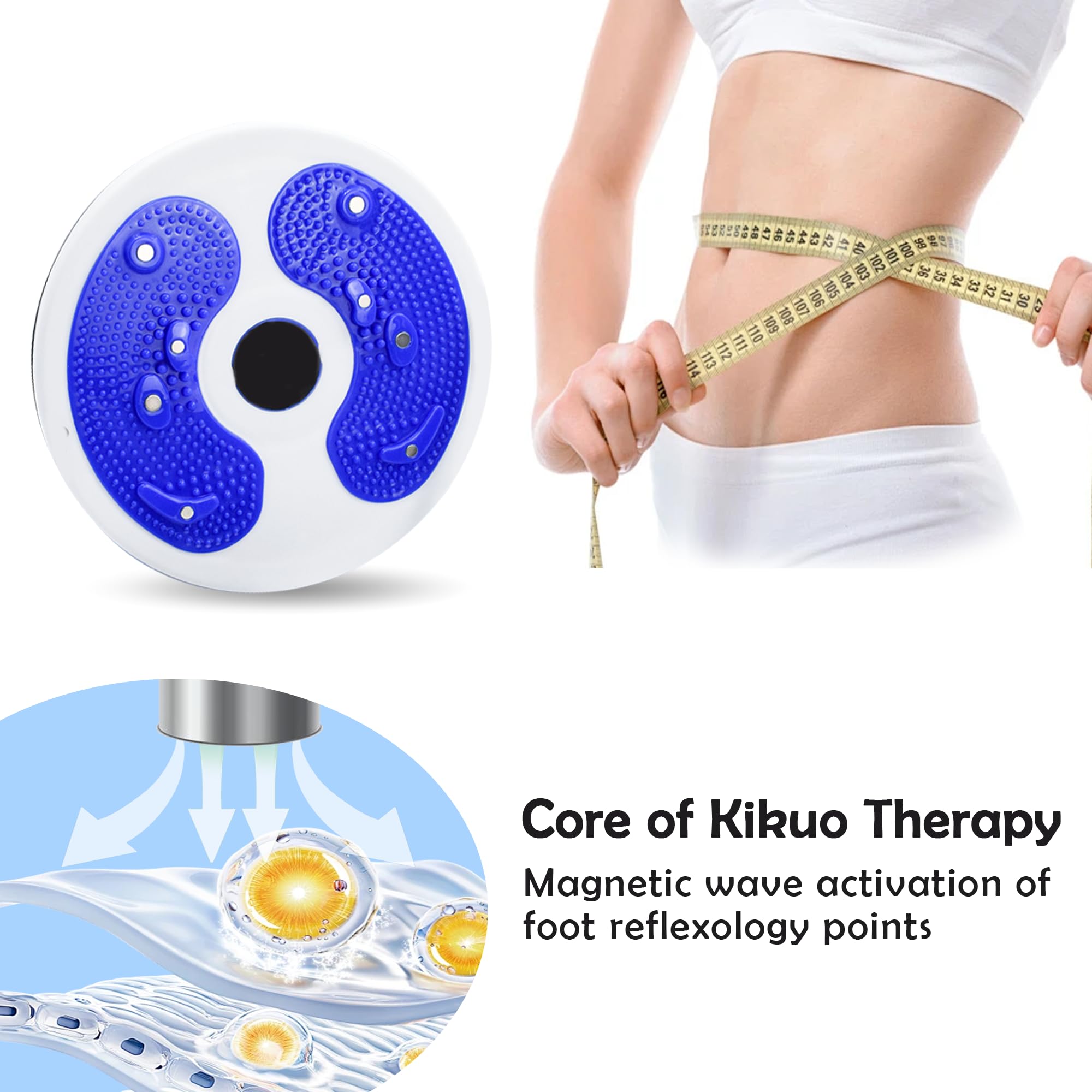 Kikuo Twist Waist Disc Board mit Kordelzug, Taillenabnehmendes Multifunktions-Magnet-Balance-Board-Pedal, Widerstandsbänder Massage-Fußsohle Heimfitnessgeräte, Aerobic-Übungen Fitness-Zubehör