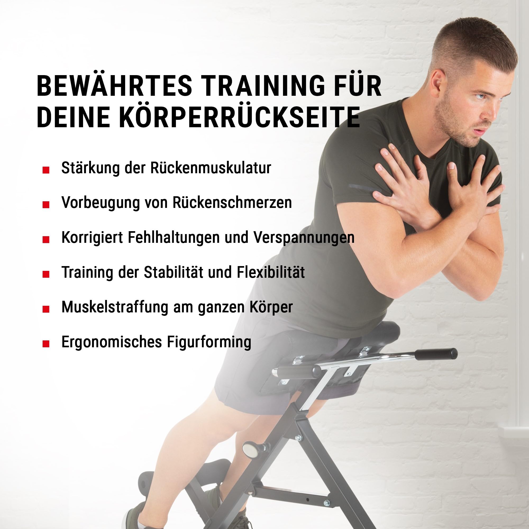 HAMMER Finnlo Bauch-/Rückentrainer Tricon, Hyperextensionsbank für einen gesunden Rücken, Dipstangen für straffe Arme, Training der schrägen Bauchmuskulatur, Stärkung des Rückenstreckers