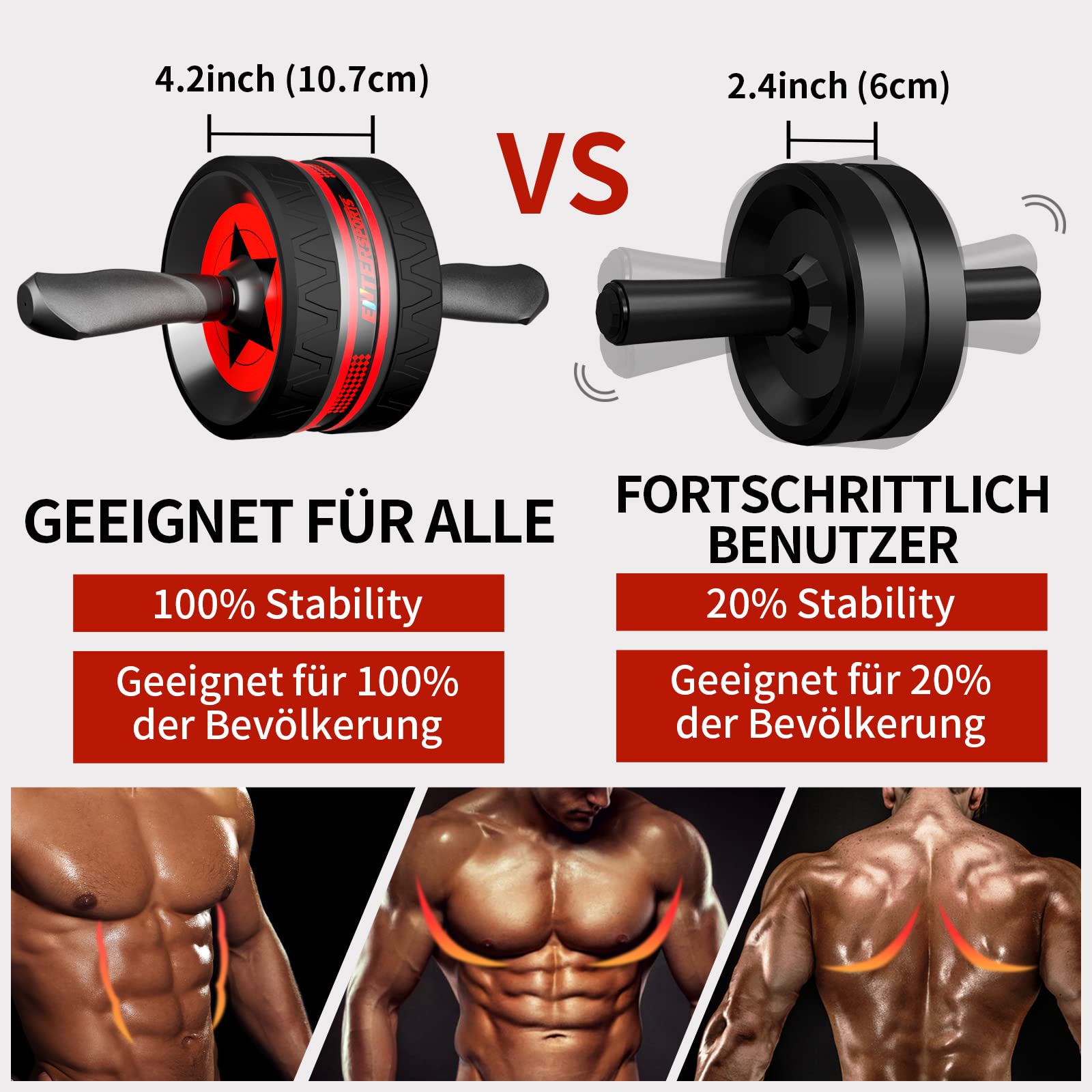 EnterSports Bauchroller Bauchmuskeltrainer, 6-in-1 Bauchtrainer mit Fitnessband, Liegestütze, Kniematte, Bauchtrainer für Zuhause,Fitness Geräte, Bauchmuskel roller, Gut für Heimtraining