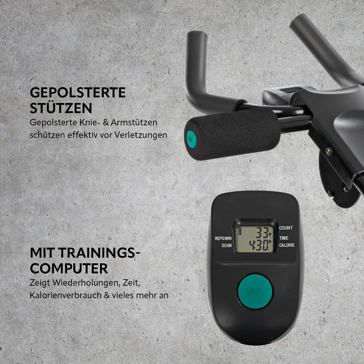 VITALmaxx Ftmaxx 5 Trainingsgerät inkl. Trainingscomputer | Fitnessgerät für Anfänger und Fortgeschrittene, trainiert nahezu den gesamten Körper | 5 Schwierigkeitsstufen, platzsparend klappbar