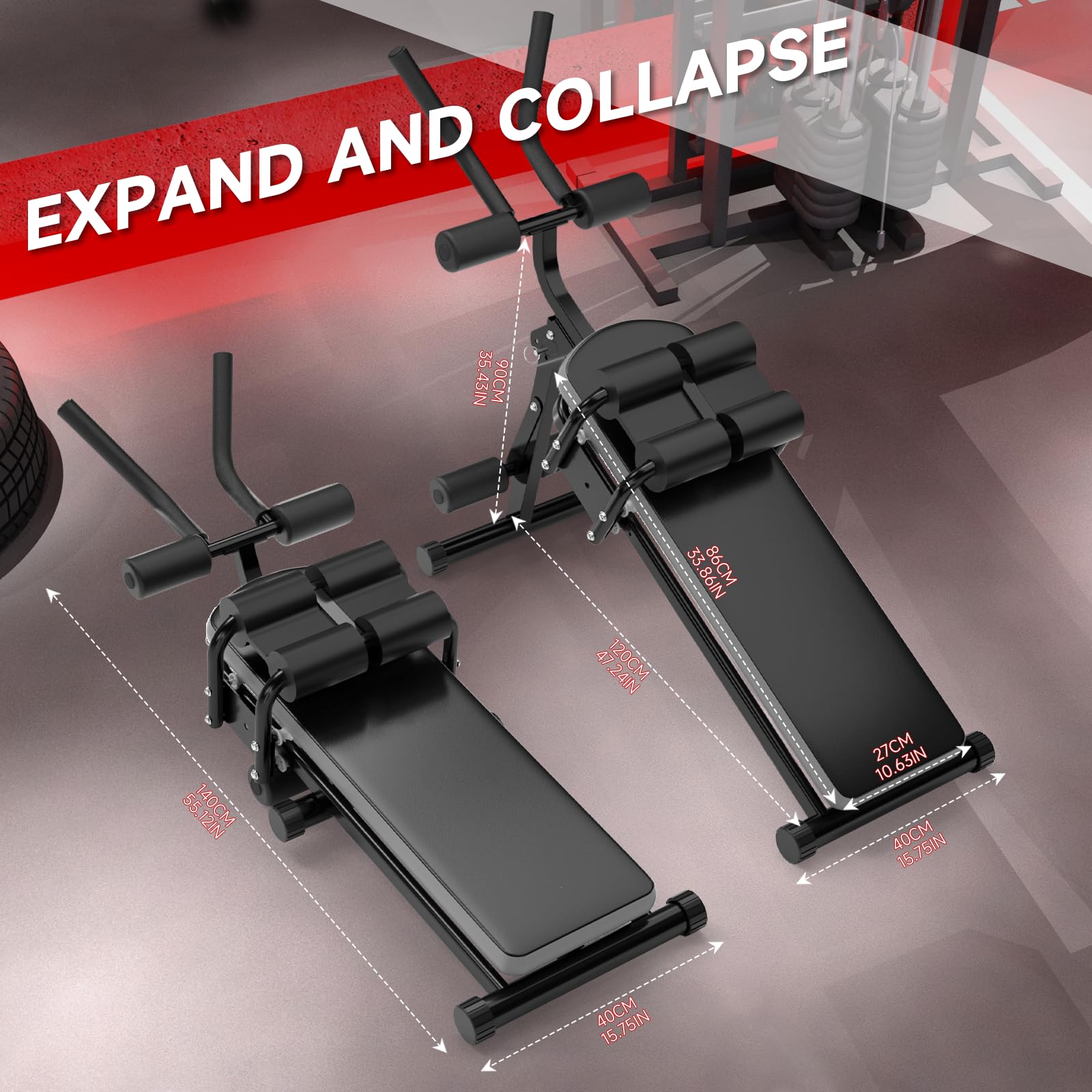 Bauchtrainer Bauchmuskeltrainer für Zuhause Multifunktionale Trainingsgerät für Ganzkörpertraining Abdominal Ab Machine Max 150KG