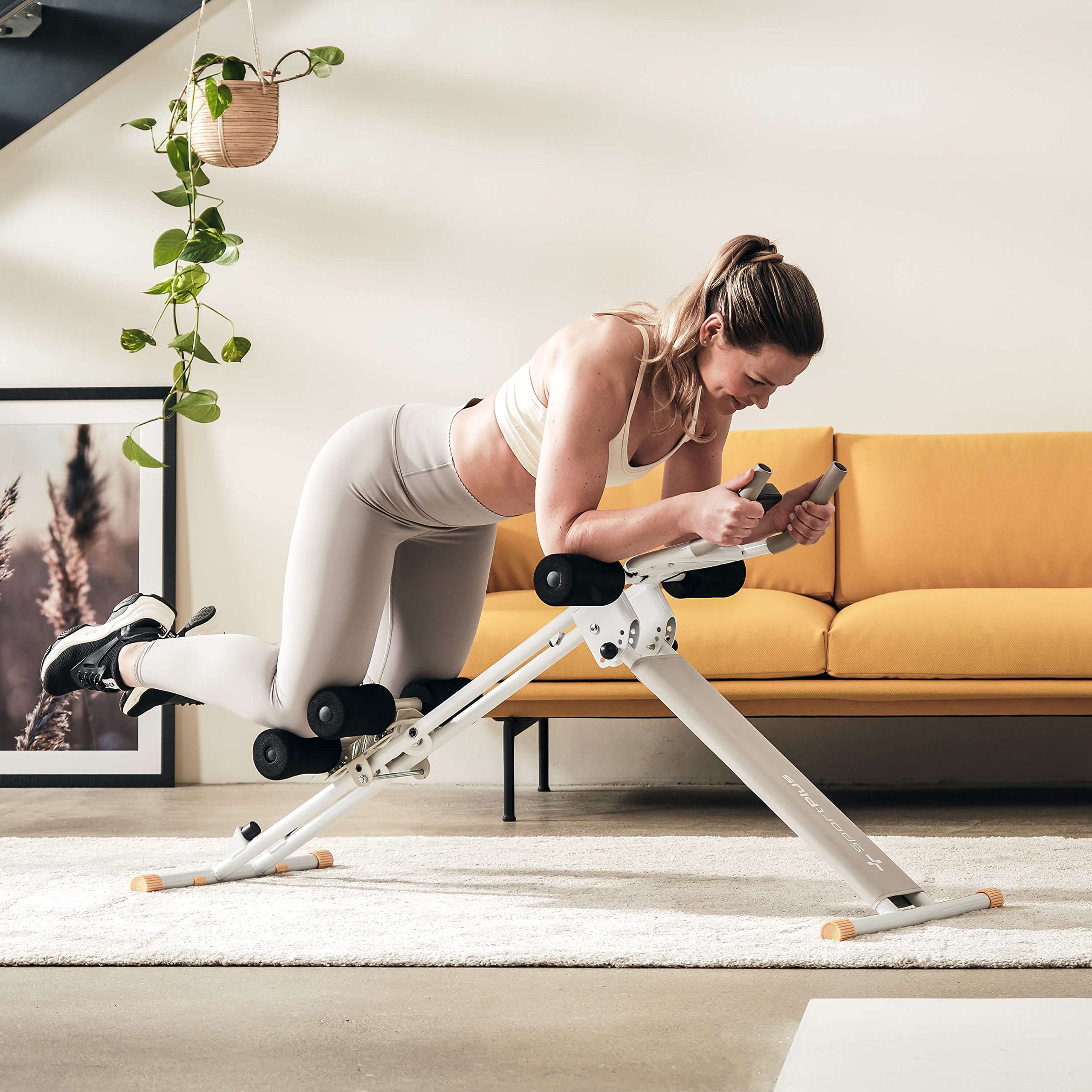 SportPlus Bauchtrainer für zuhause klappbar - Bauchmuskeltrainer, Bauchroller mit 3 oder 4 Trainingswinkeln - Bauch Trainingsgerät bis 100kg